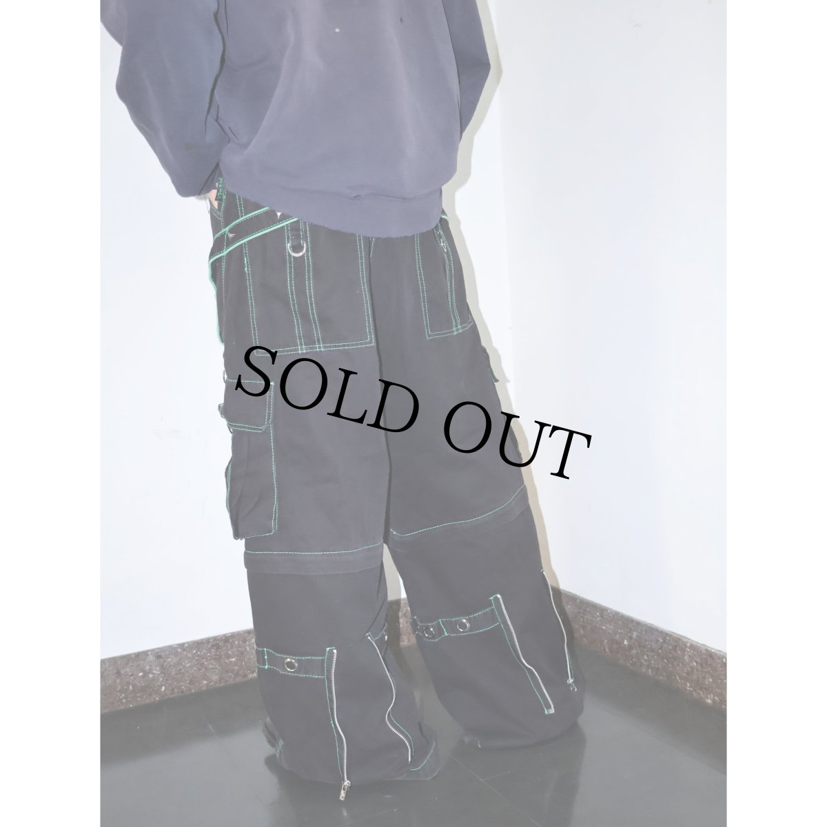 画像2: TRIPP ボンテージワイドパンツ BLACK (2)