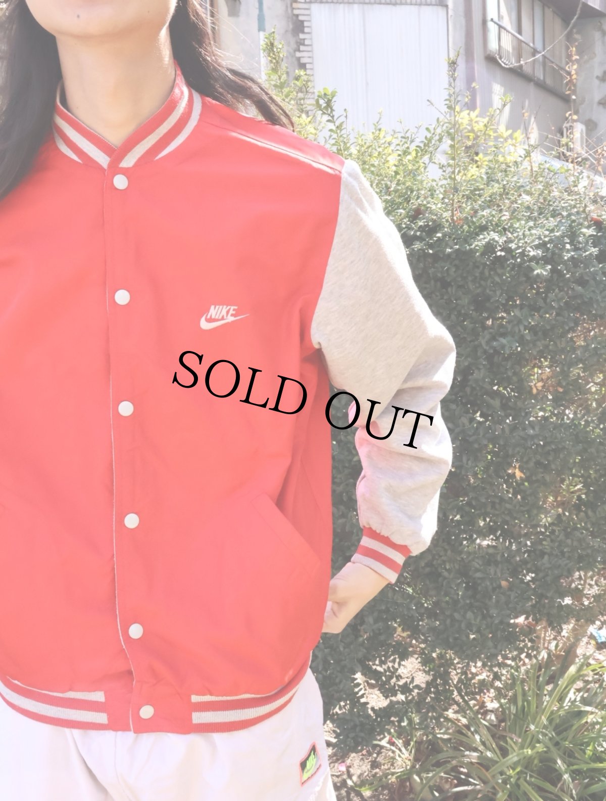 画像3: 90's NIKE 銀タグ ナイロン切り替え リバーシブル スウェットスタジャン (3)