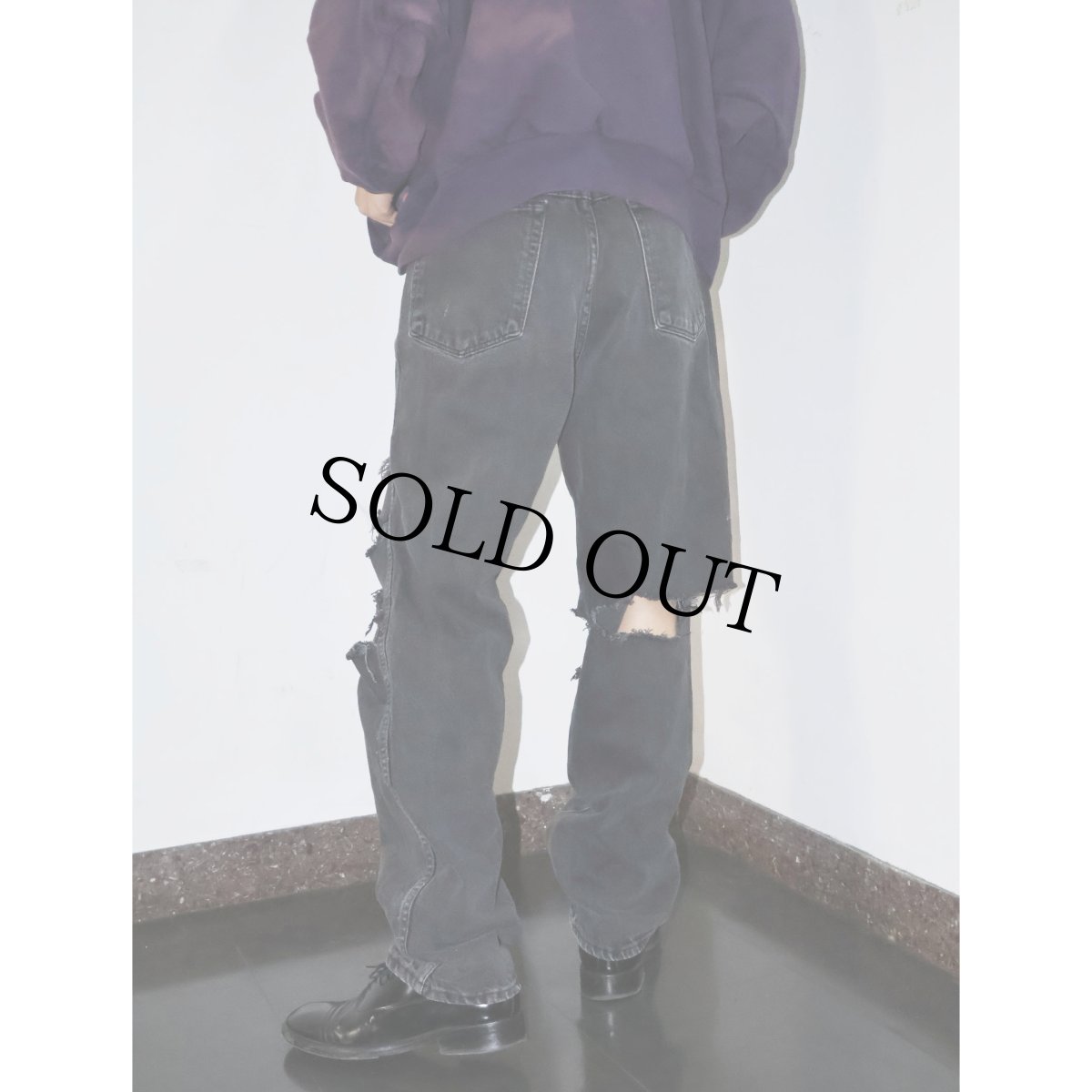 画像2: Wrangler ブラックデニムパンツ W31 (2)