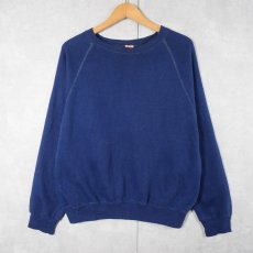 画像1: 70's Sportswear USA製 無地ラグランスウェット NAVY M (1)