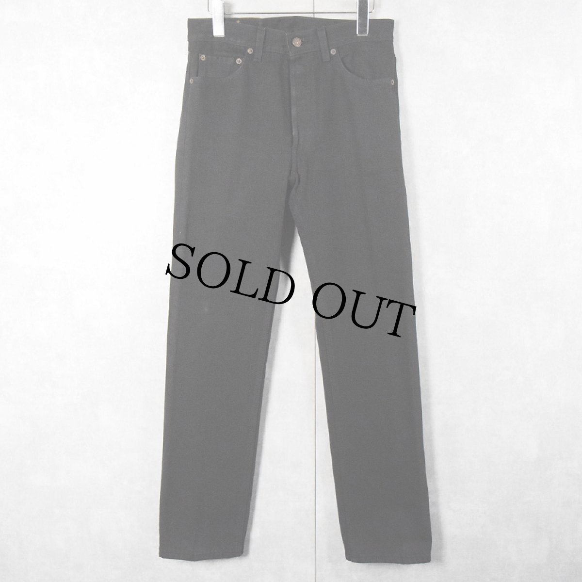 画像1: 90's Levi's 501 USA製 "サルファブラック" ブラックデニムパンツ W30 (1)