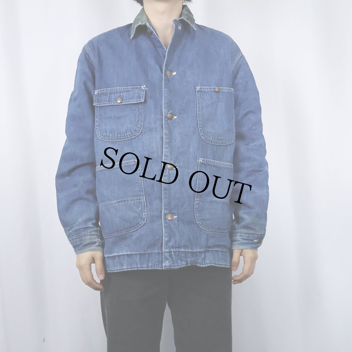 画像2: 60's MONTGOMERY WARD ブランケットライナー デニムカバーオール (2)