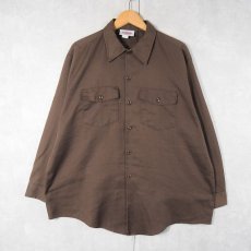 画像1: 90's Dickies USA製 コットン×ポリエステル ワークシャツ (1)