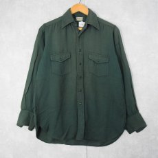 画像1: 40's TOWNCRAFT マチ付き コットン×レーヨンシャツ (1)