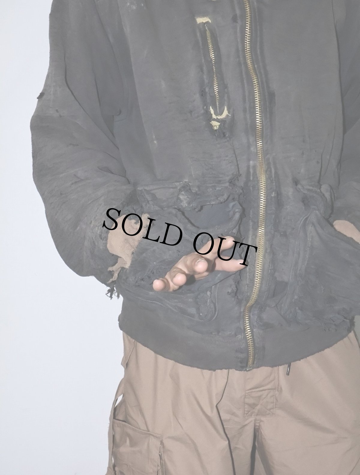 画像2: NORTHWAYS 無地 裏ボア フェードスウェット ジップパーカー BLACK L (2)