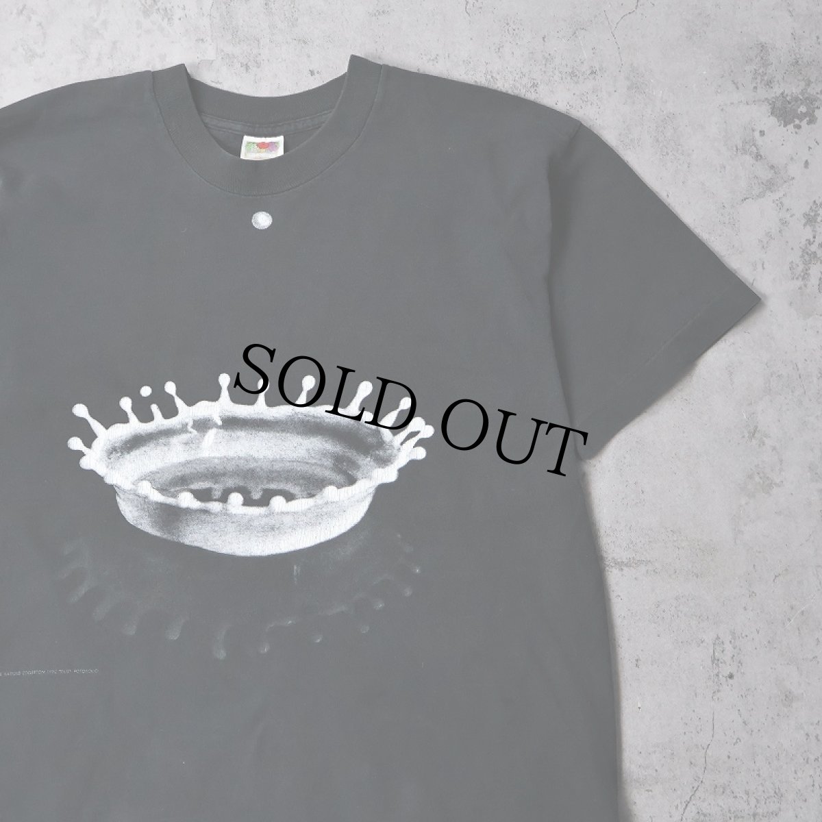 画像1: 90's FOTOFOLIO "Harold Edgerton / Milk Drop Coronet" フォトプリントTシャツ BLACK L (1)