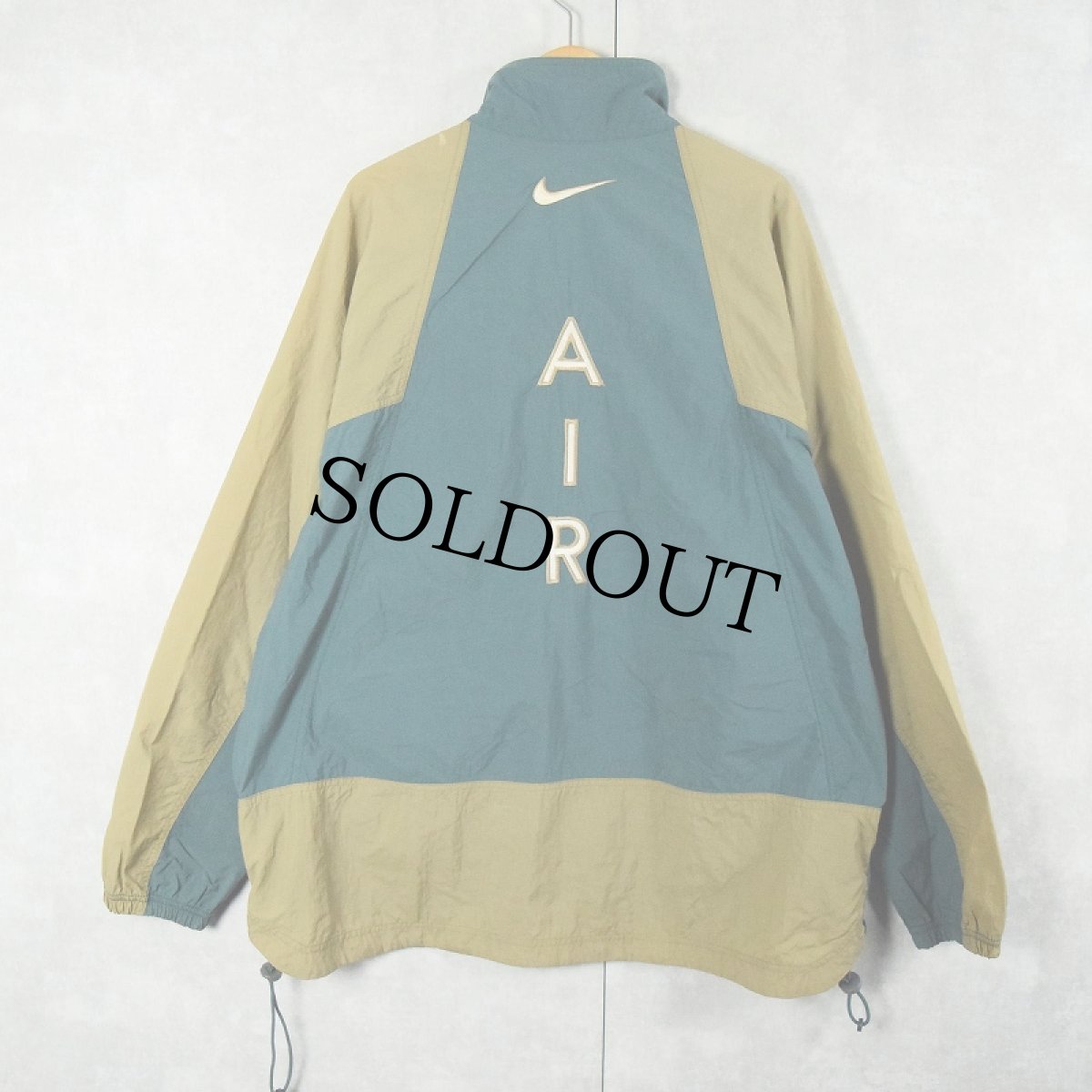 画像2: NIKE AIR ロゴ刺繍 切り替えデザイン ナイロンジャケット XL (2)