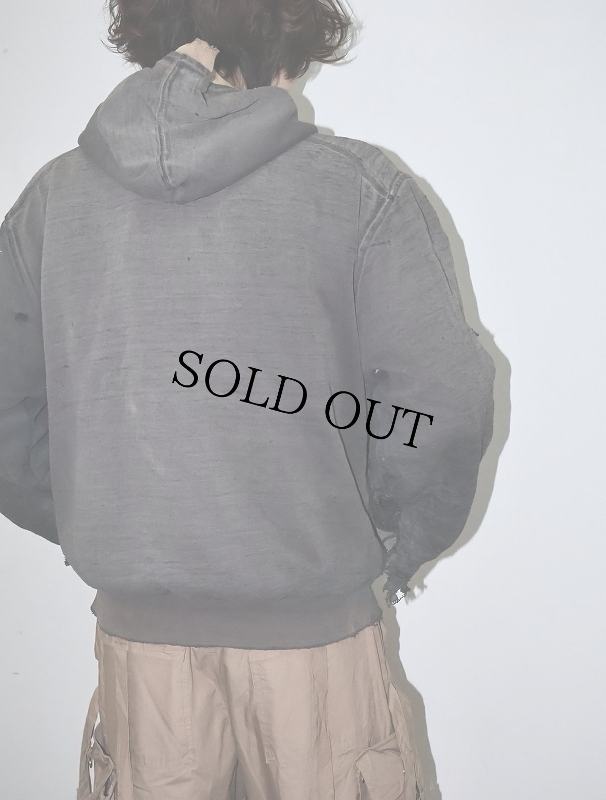 画像3: NORTHWAYS 無地 裏ボア フェードスウェット ジップパーカー BLACK L (3)