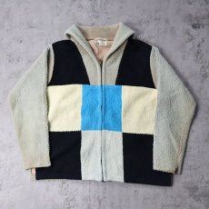 画像1: 50's CAMPUS KODIAK USA製 パネル切り替え フェイクファージャケット M (1)