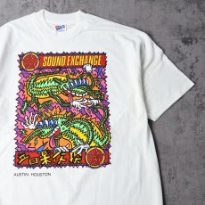 画像1: 1989 Frank Kozik USA製 "SOUND EXCHANGE" アートプリントTシャツ DEADSTOCK XL (1)
