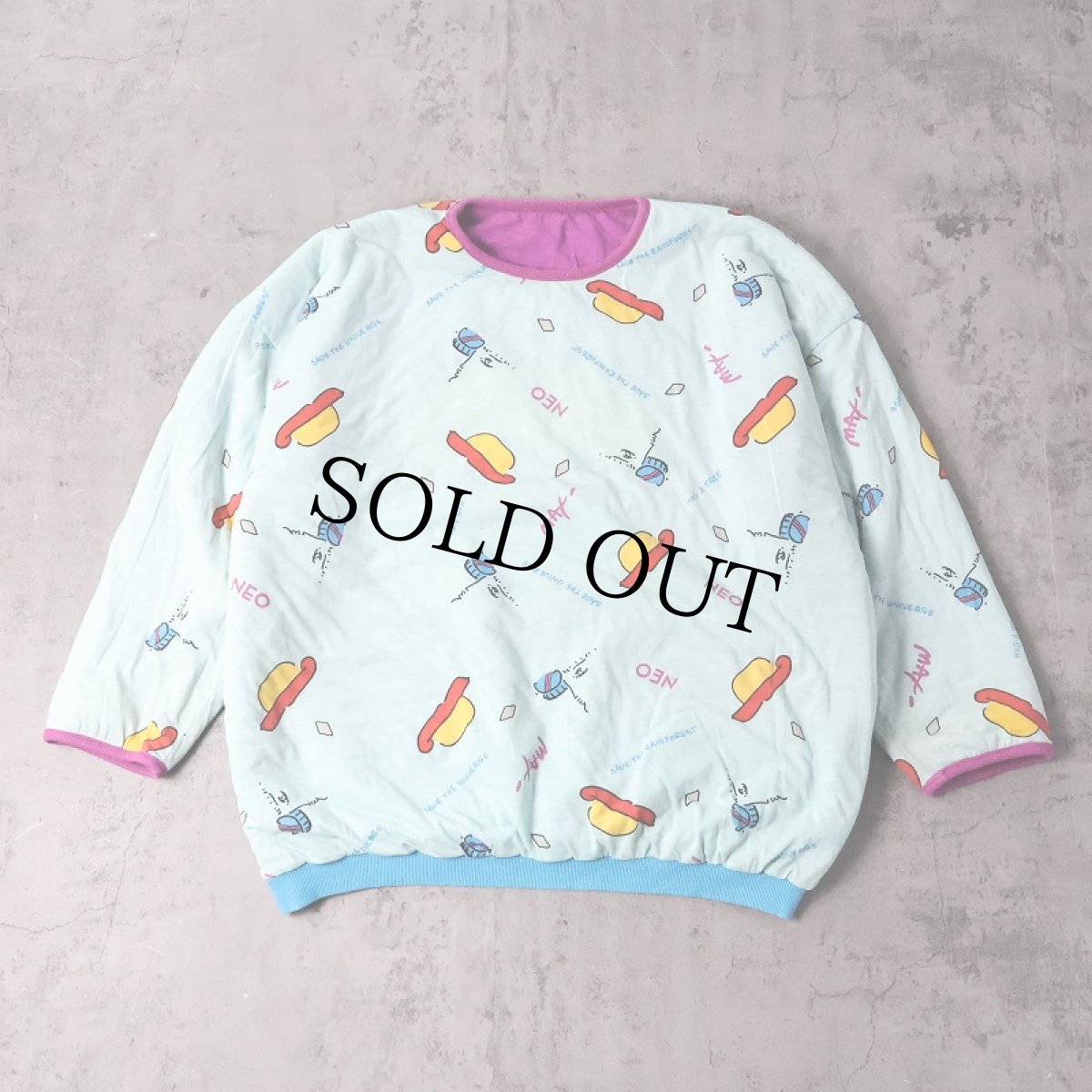 画像2: 80's NEO MAX "PETER MAX SIGNATURE SERIES" 中綿入り リバーシブルスウェット (2)