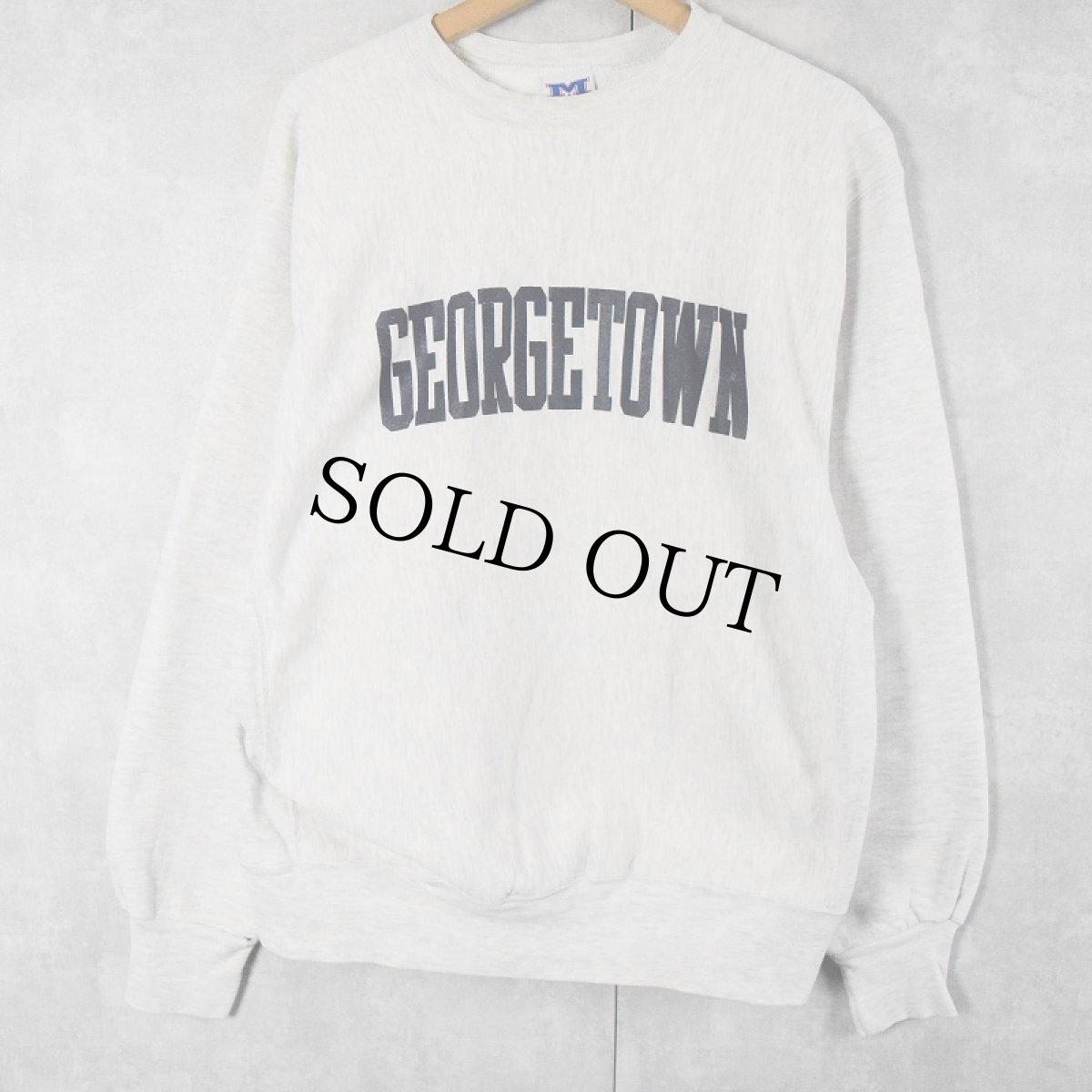 画像1: 90's MV SPORT REVERSE WEAVE TYPE USA製 "GEROGETOWN" プリントスウェット XL (1)