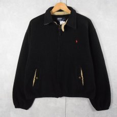 画像1: [お客様お支払い処理中]POLO Ralph Lauren ロゴ刺繍 フリーススイングトップ BLACK L (1)