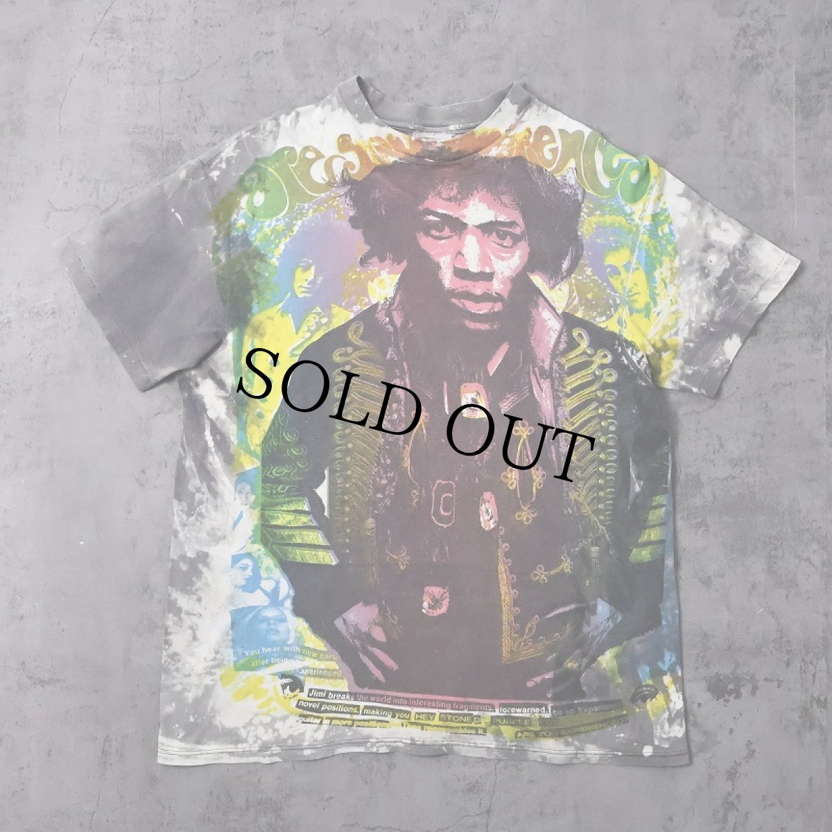 画像1: 80〜90's MOSQUITOHEAD "Jimi Hendrix" USA製 手刷りプリントTシャツ XL (1)