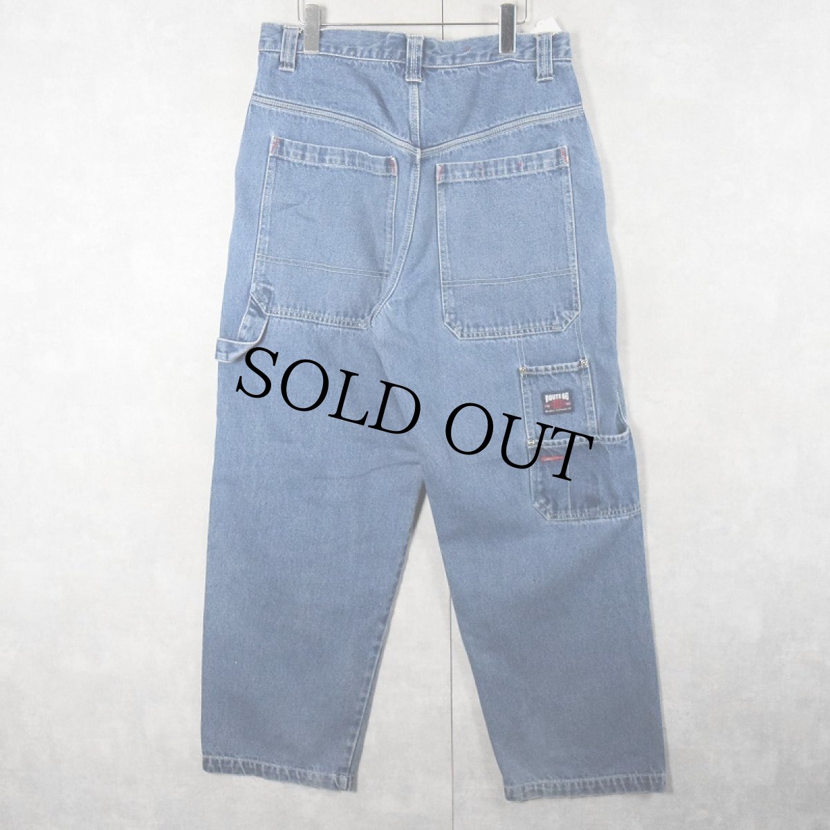 画像2: ROUT 66 ダブルニー デニムペインターパンツ W33 (2)