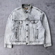 画像1: 80's Levi's 70507 USA製 ケミカルウォッシュ ブラックデニムジャケット XL (1)