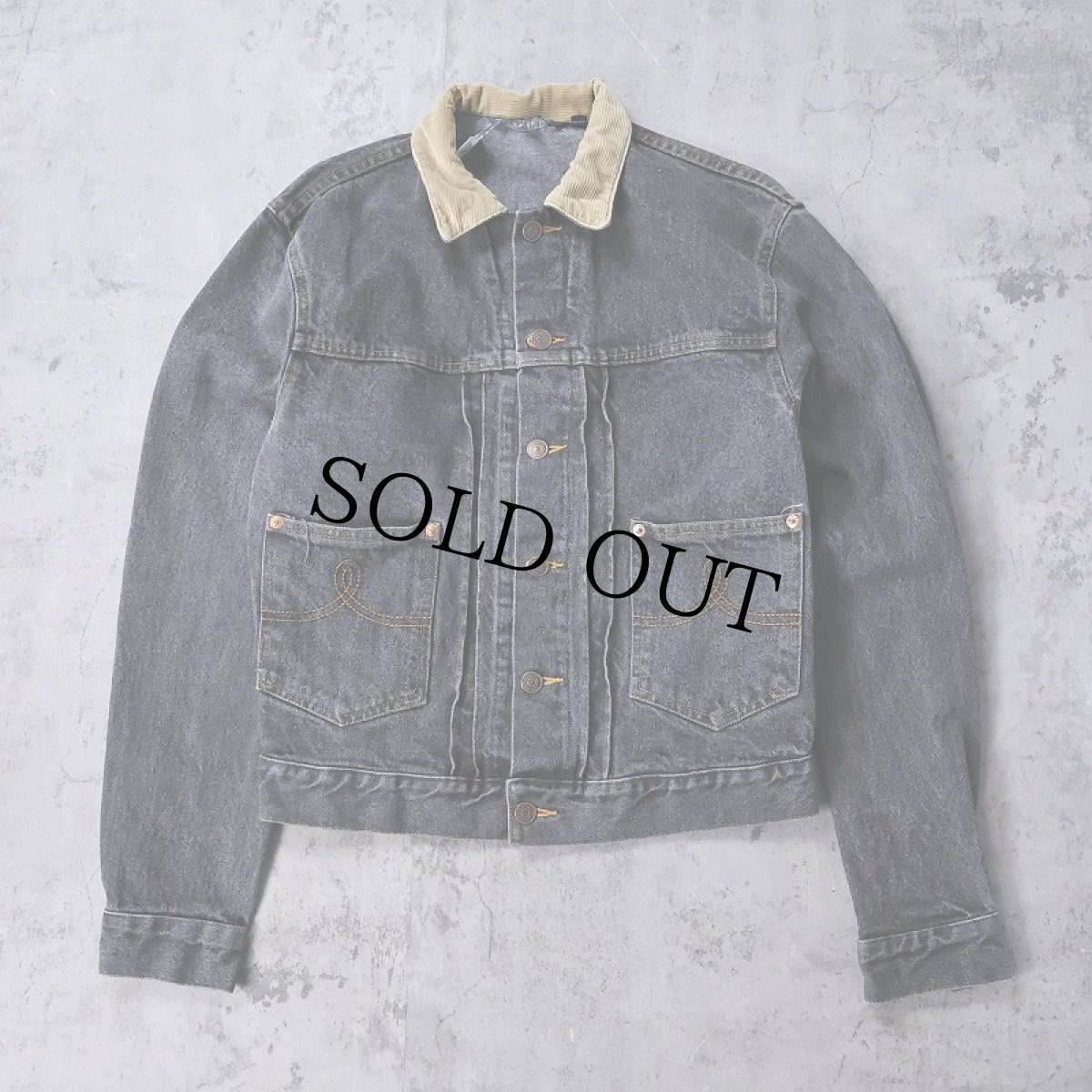 画像1: 80's POLO Ralph Lauren "2nd TYPE" ブラックデニムジャケット S (1)