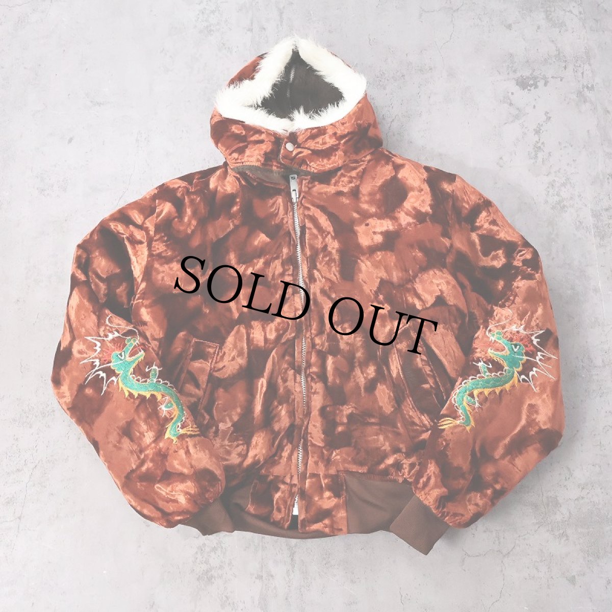 画像2: 80's "KOREA" ラビットフード ベロアスーベニアジャケット L (2)