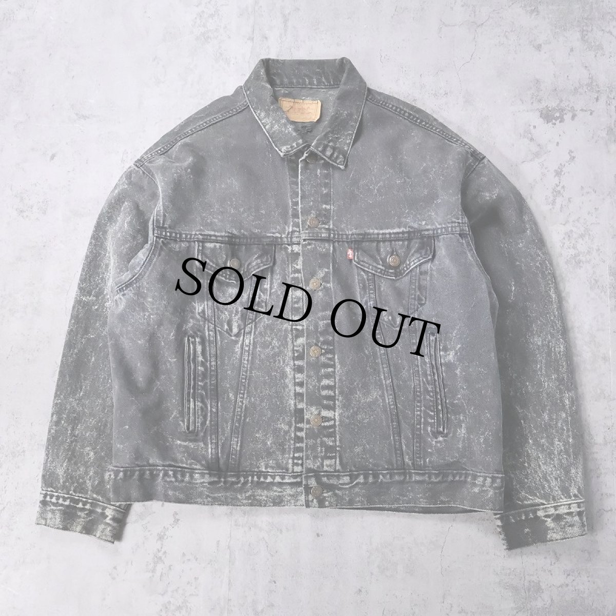 画像1: 80's Levi's 70507-0253 USA製 ケミカルウォッシュ ブラックデニムジャケット XL (1)