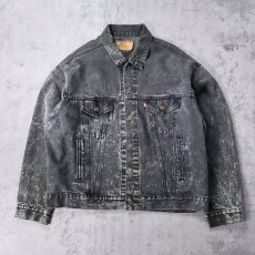 画像1: 80's Levi's 70507-0253 USA製 ケミカルウォッシュ ブラックデニムジャケット XL (1)