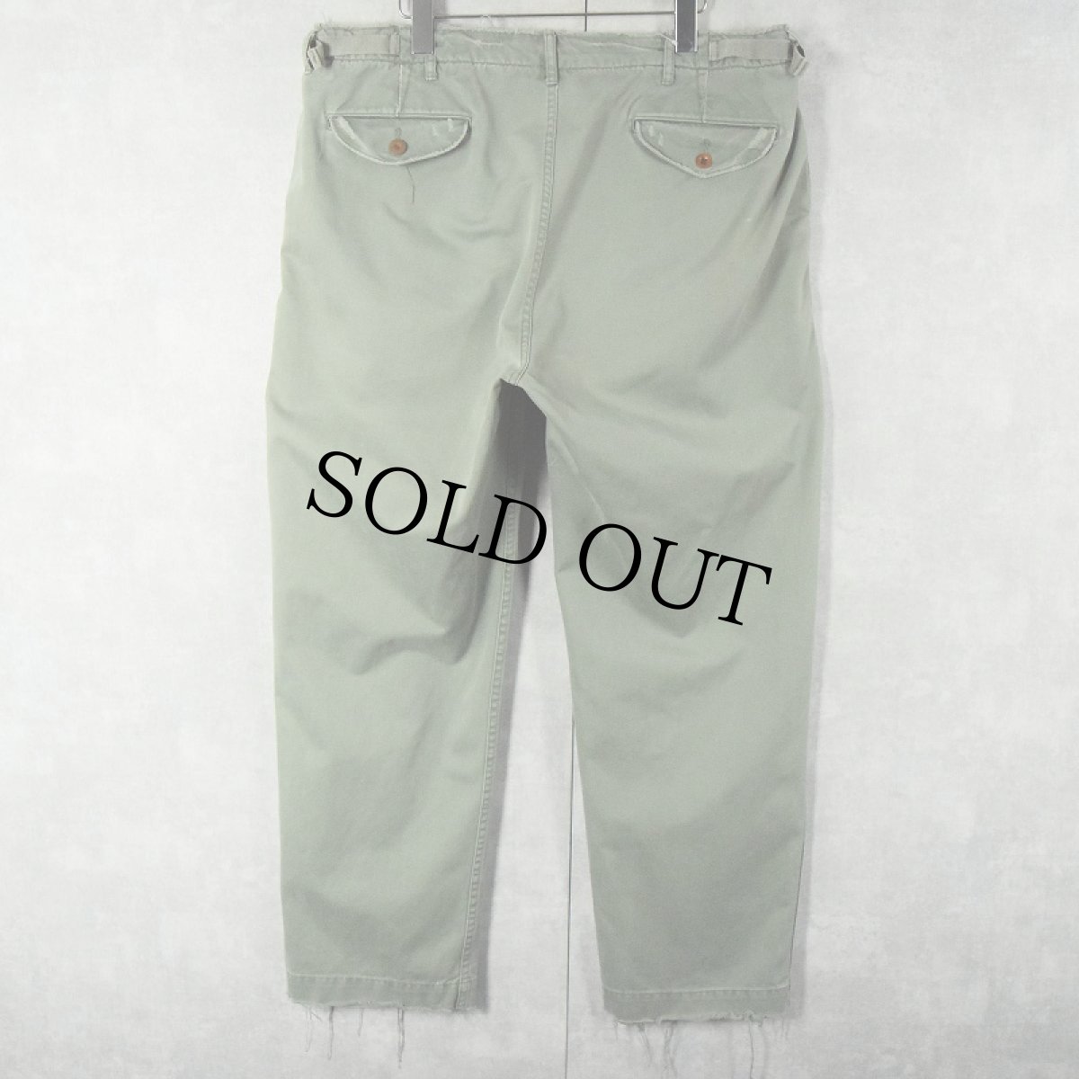 画像2: POLO Ralph Lauren サイドアジャスタ付き コットンチノトラウザーズ W38 (2)