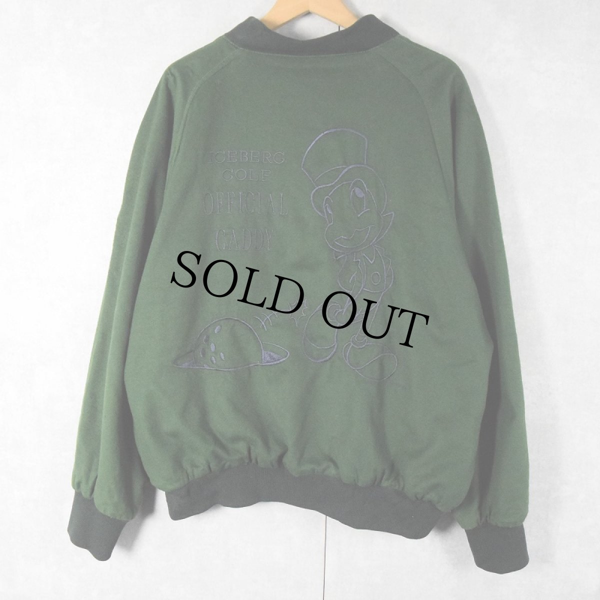 画像1: 【SALE】 90's ICEBERG ITALY製 "JIMMINY CRICKET" キャラクター刺繍 ウール×ナイロンジップジャケット XL (1)