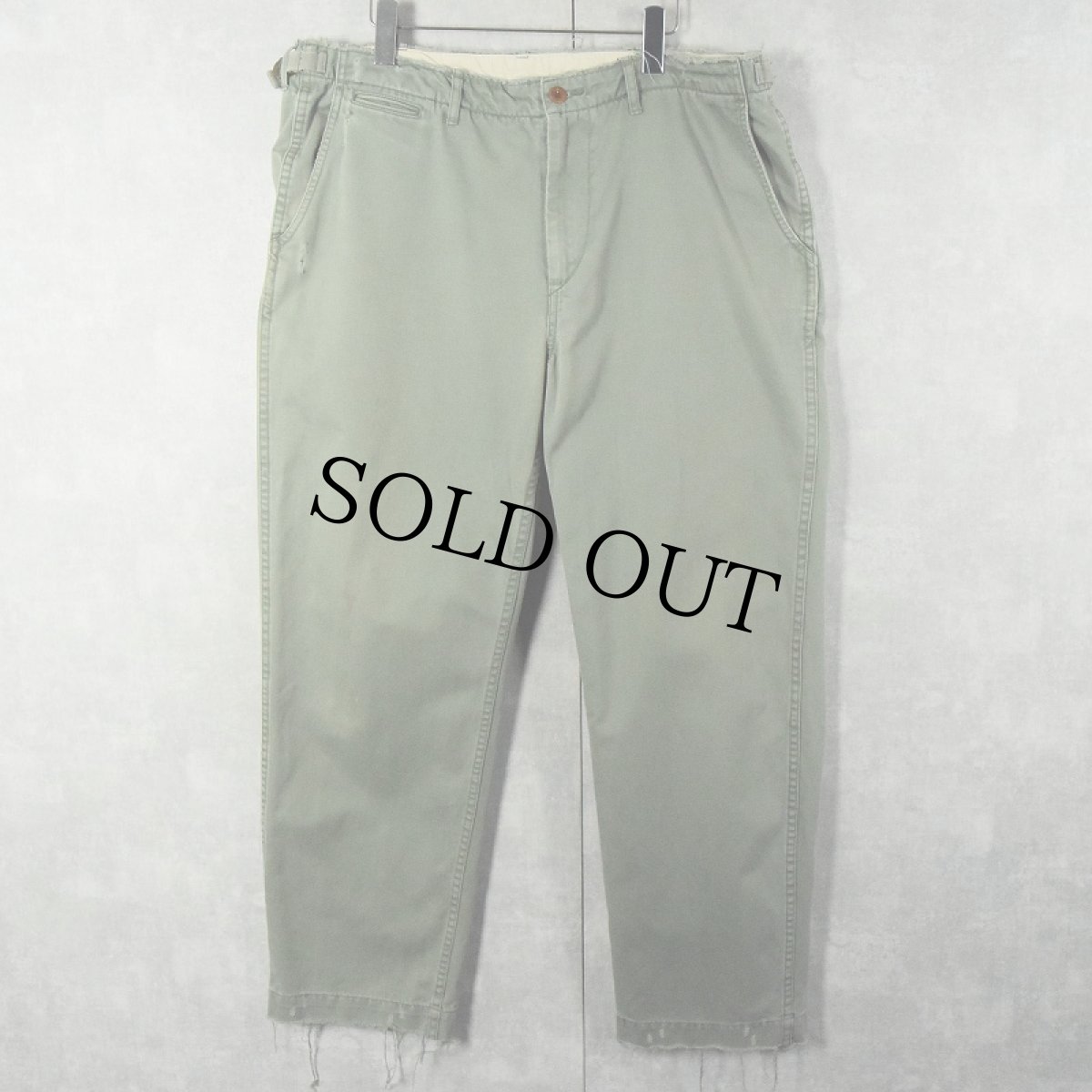 画像1: POLO Ralph Lauren サイドアジャスタ付き コットンチノトラウザーズ W38 (1)