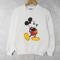 画像1: 80〜90's Disney MICKEY MOUSE USA製 キャラクタープリントラグランスウェット M (1)