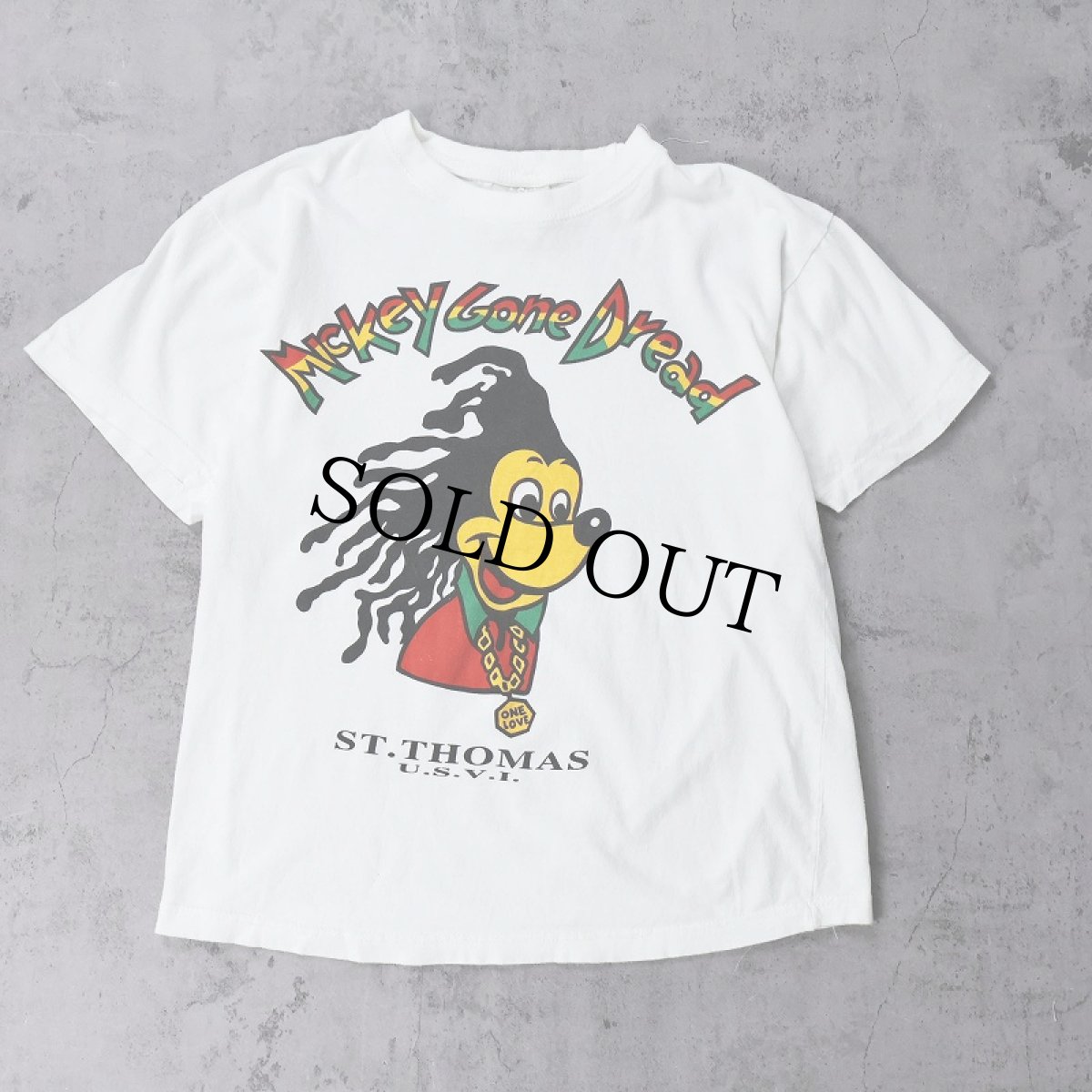 画像2: "Mickey Gone dread" キャラクターパロディプリントTシャツ S (2)