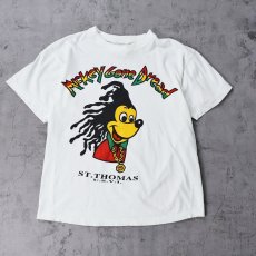 画像1: "Mickey Gone dread" キャラクターパロディプリントTシャツ S (1)