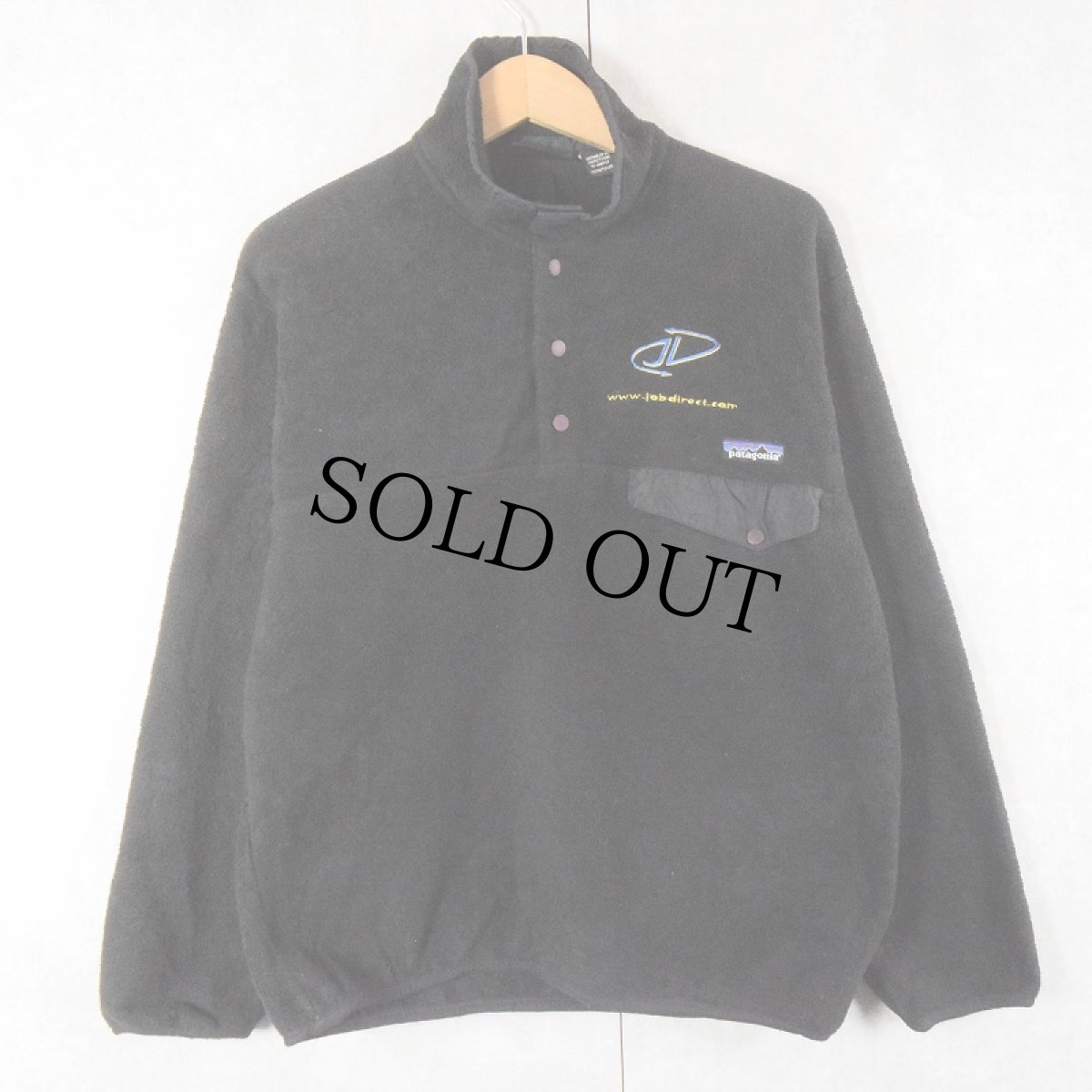 画像1: 2000's patagonia 企業ロゴ刺繍 スナップT BLACK M (1)