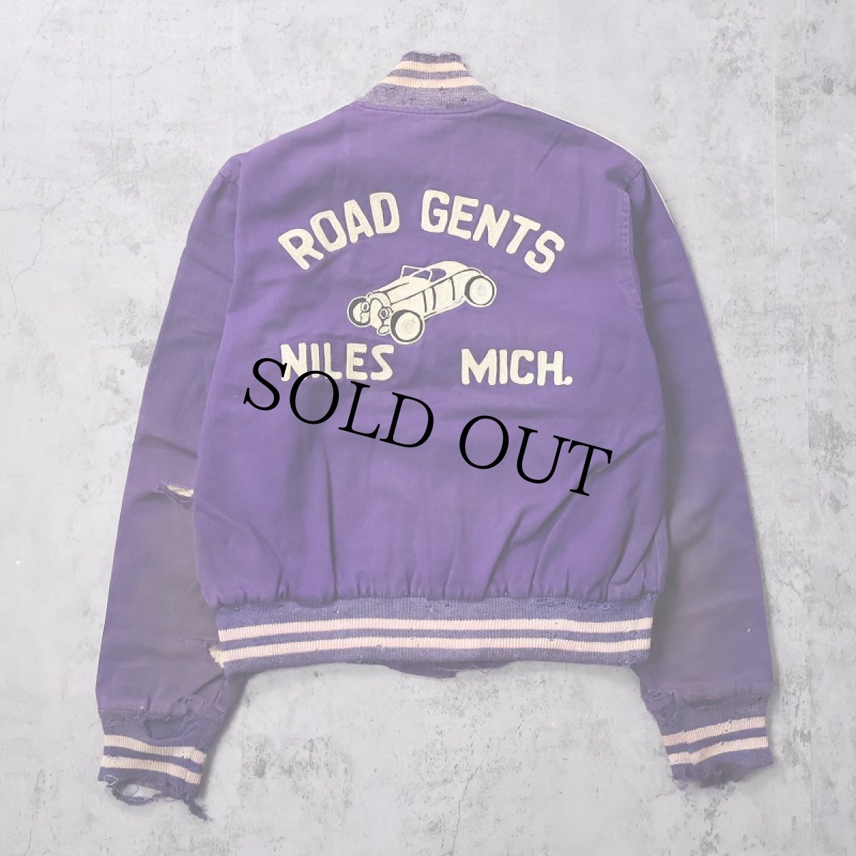画像1: 40〜50's Elkhart Sportswear "ROAD GENTS NILES MICH" チェーン刺繍 カークラブ コットンジャケット (1)
