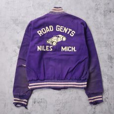 画像1: 40〜50's Elkhart Sportswear "ROAD GENTS NILES MICH" チェーン刺繍 カークラブ コットンジャケット (1)