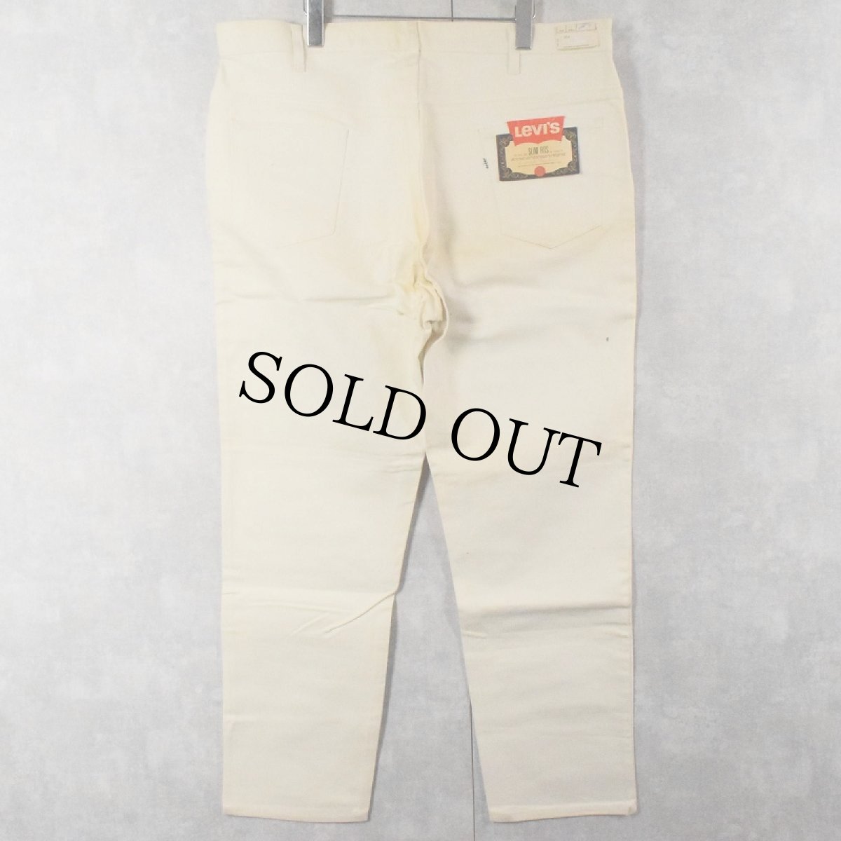画像1: 60's LEVI'S 518 BIGE SLIM FIT USA製 コットンツイルパンツ W40 フラッシャー付き DEADSTOCK (1)