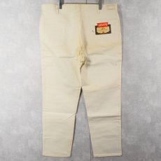 画像1: 60's LEVI'S 518 BIGE SLIM FIT USA製 コットンツイルパンツ W40 フラッシャー付き DEADSTOCK (1)