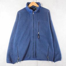 画像1: 90's patagonia 雪なしタグ USA製 フリースジップジャケット NAVY L (1)