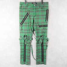 画像2: TRIPP NYC タータンチェック柄 ボンテージパンツ W36 (2)