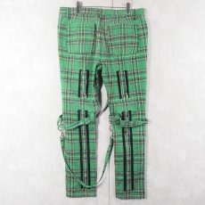 画像3: TRIPP NYC タータンチェック柄 ボンテージパンツ W36 (3)