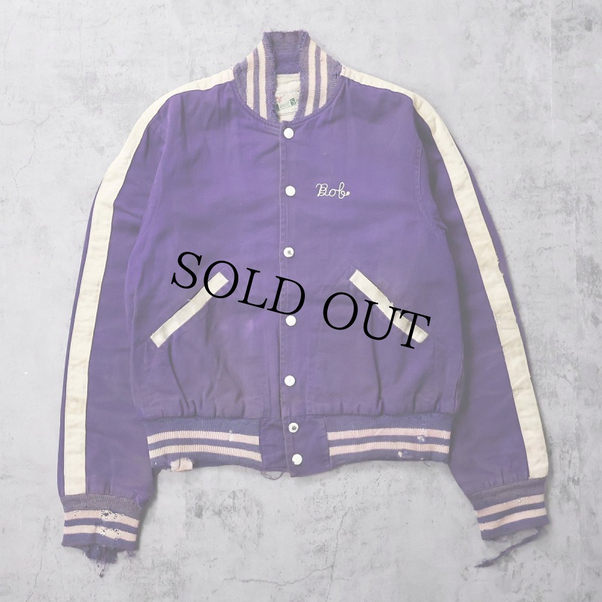 画像2: 40〜50's Elkhart Sportswear "ROAD GENTS NILES MICH" チェーン刺繍 カークラブ コットンジャケット (2)