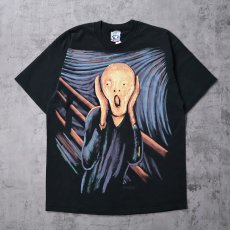 画像1: 90's LIQUID BLUE Edvard Munch USA製 "The Scream" アートプリントTシャツ BLACK L (1)