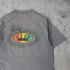 画像1: 80's STUSSY USA製 "RASTA CROWN" プリントTシャツ L (1)