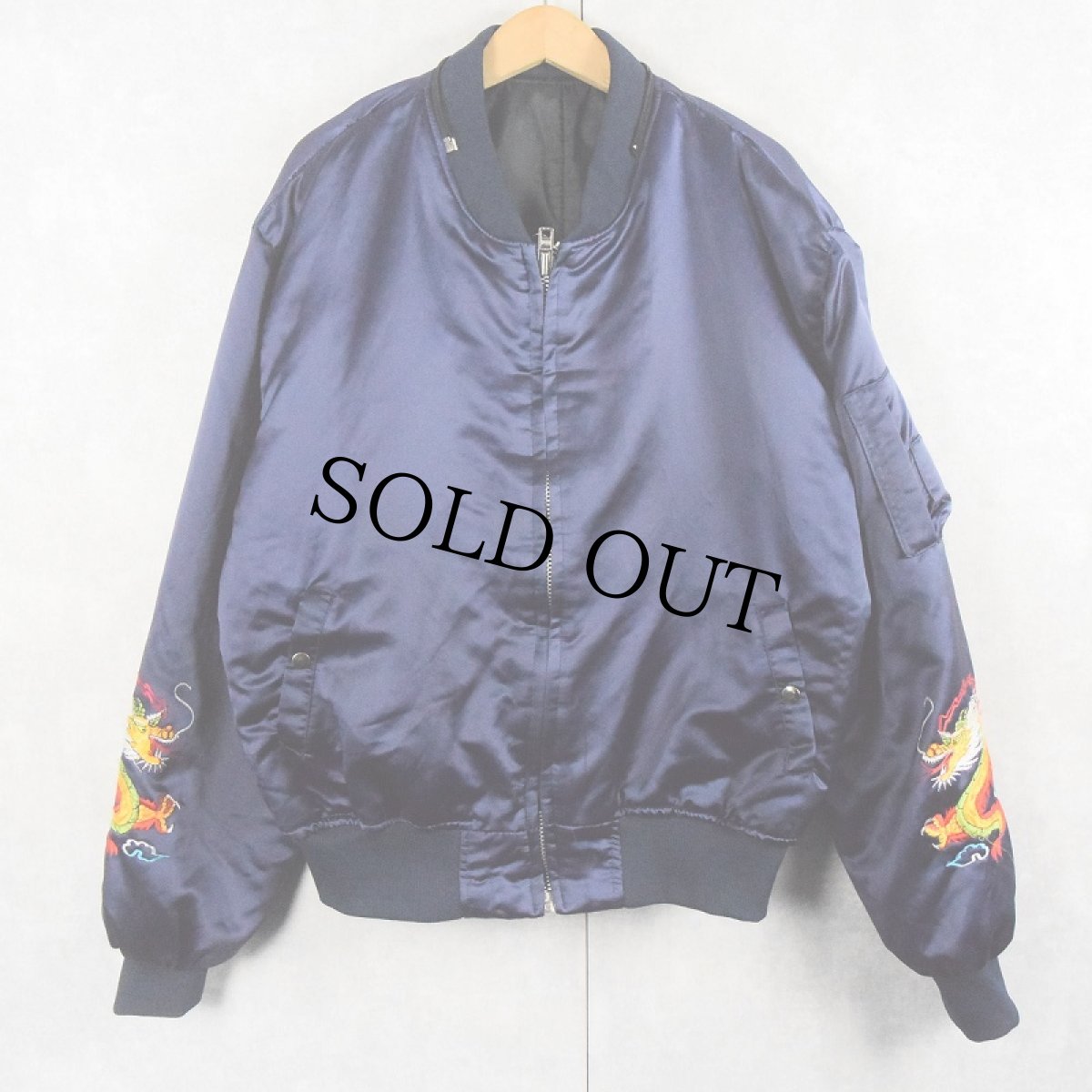 画像2: 80's "FAR EAST TOUR JAPAN" 龍刺繍 スーベニアジャケット NAVY (2)