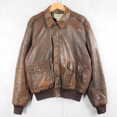 画像1: 80's L.L.Bean USA製 "A-2 TYPE" フライトレザージャケット SIZE44 (1)