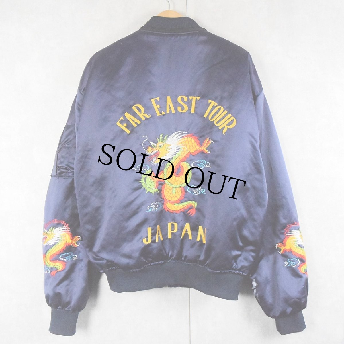 画像1: 80's "FAR EAST TOUR JAPAN" 龍刺繍 スーベニアジャケット NAVY (1)