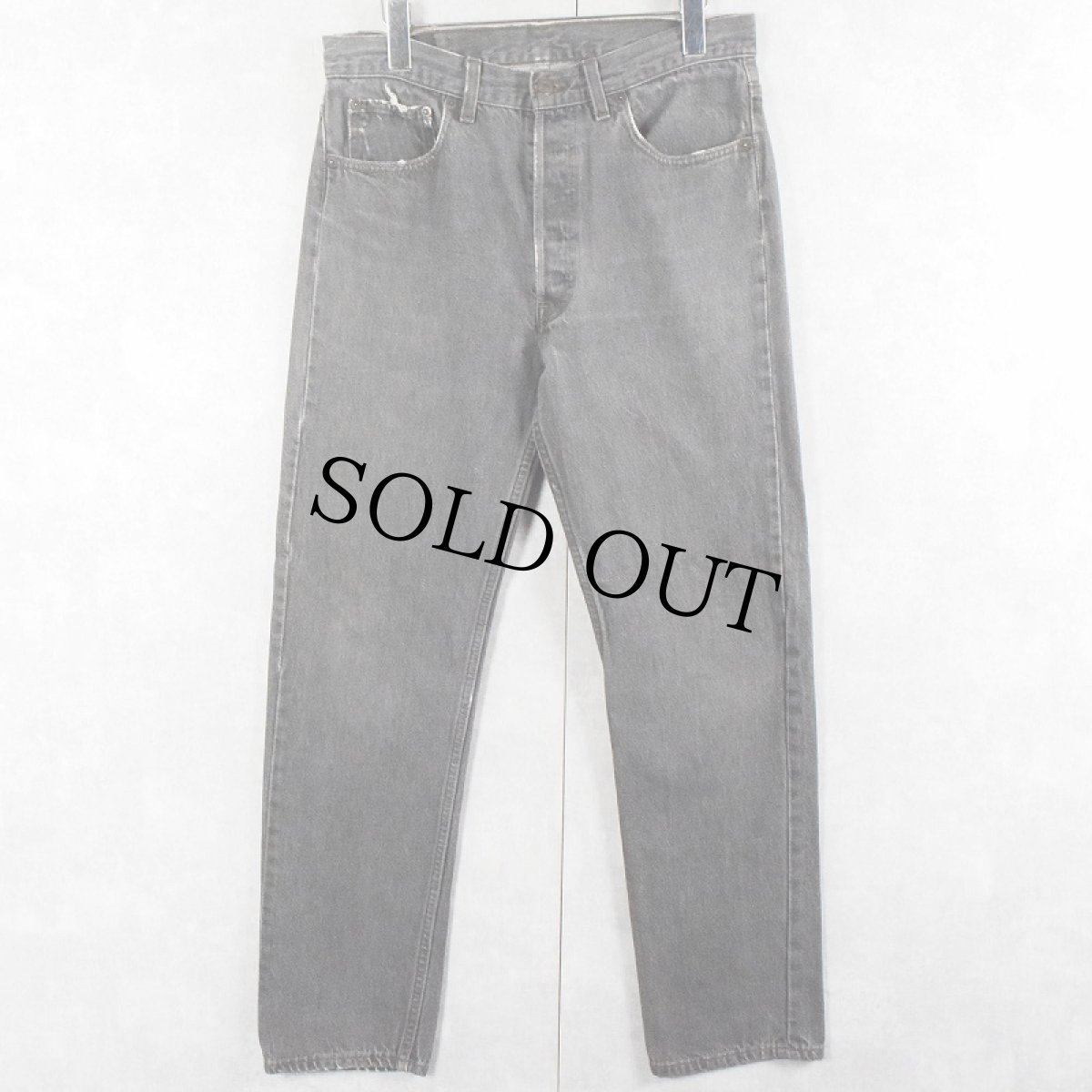 画像1: 90's Levi's 501 USA製 先染め ブランクタブ ブラックデニムパンツ W32 (1)