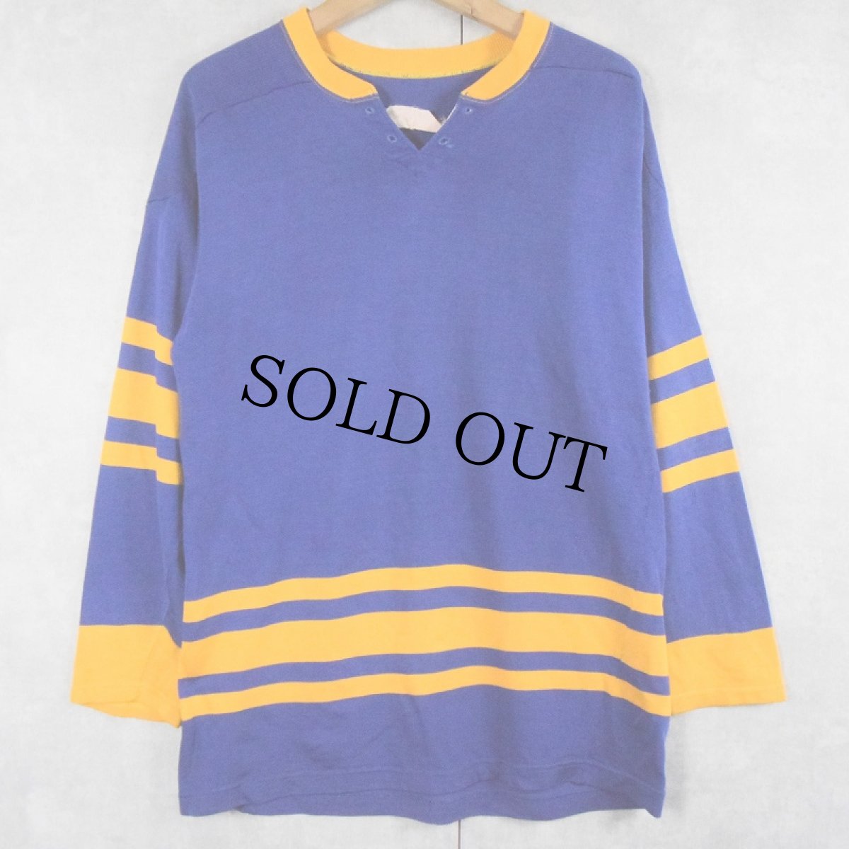 画像2: 60〜70's bauer レースアップ レーヨンフットボールTシャツ XL (2)