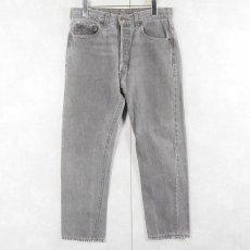 画像1: 90's Levi's 501 USA製 先染め ブラックデニムパンツ W32 (1)