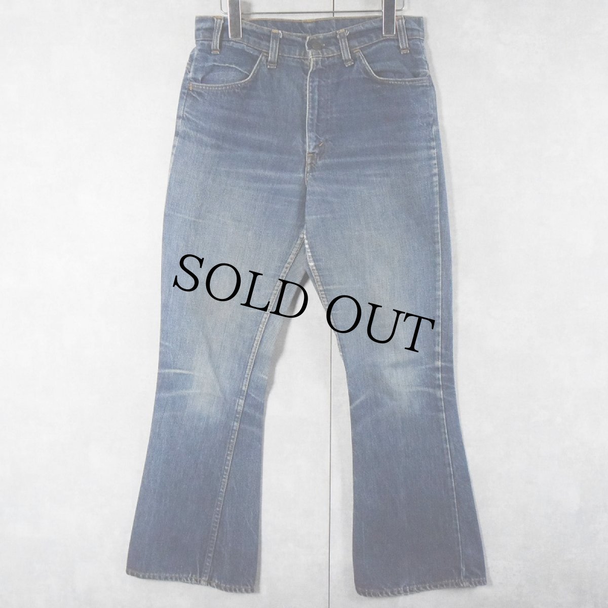 画像3: 60〜70's LEVI'S 646 BIGE オレンジタブ ベルボトムデニムパンツ W30 (3)