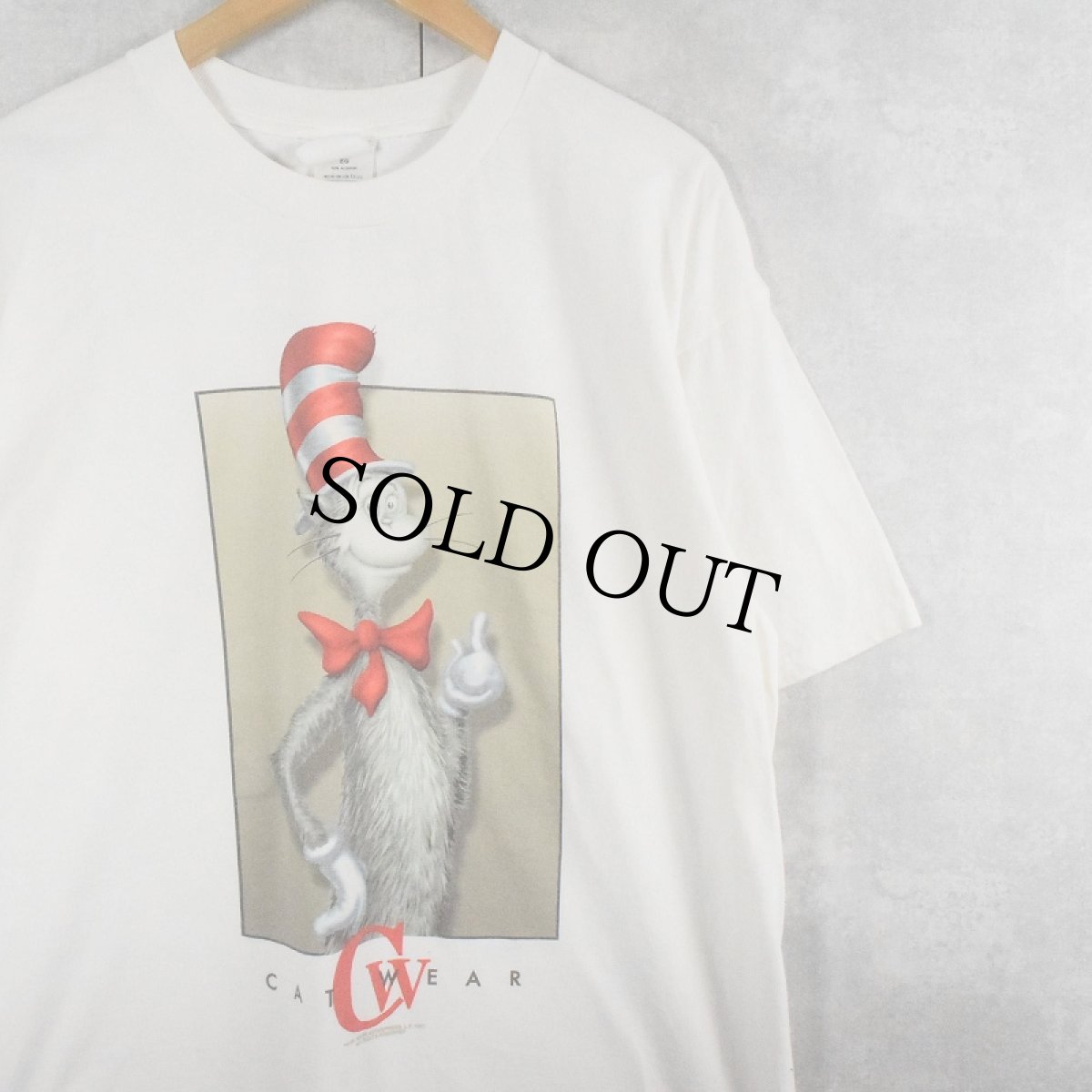 画像1: 90's Dr.Seuss USA製 "CAT WEAR" パロディプリントTシャツ XL (1)