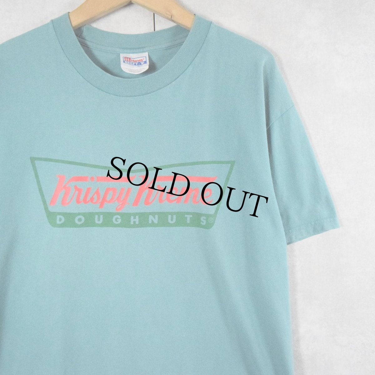 画像1: Krispy Kreme Doughnuts ドーナツショップ ロゴプリントTシャツ L (1)